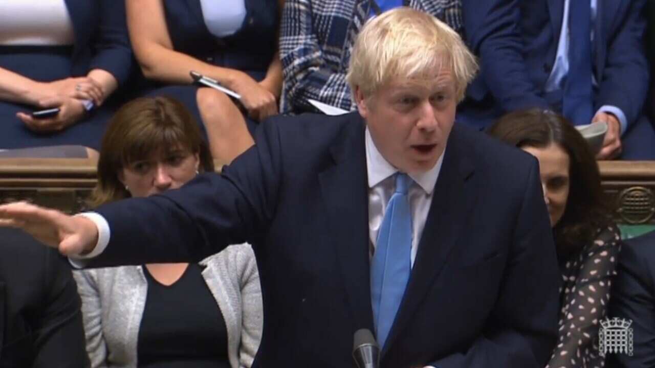 Prime Minister Boris Johnson speaking during the debate of a motion calling by the government for motion to force an early election in the House of Commons