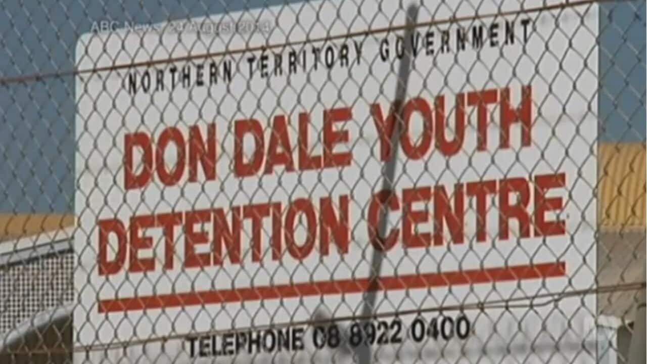 Outside the Don Dale Youth Detention Centre in Berrimah, NT.