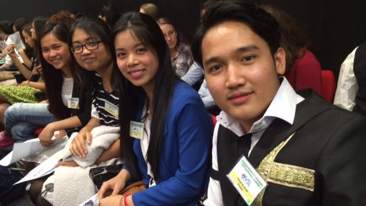 VSL Khmer students waiting for their top score award from Minstry of Education