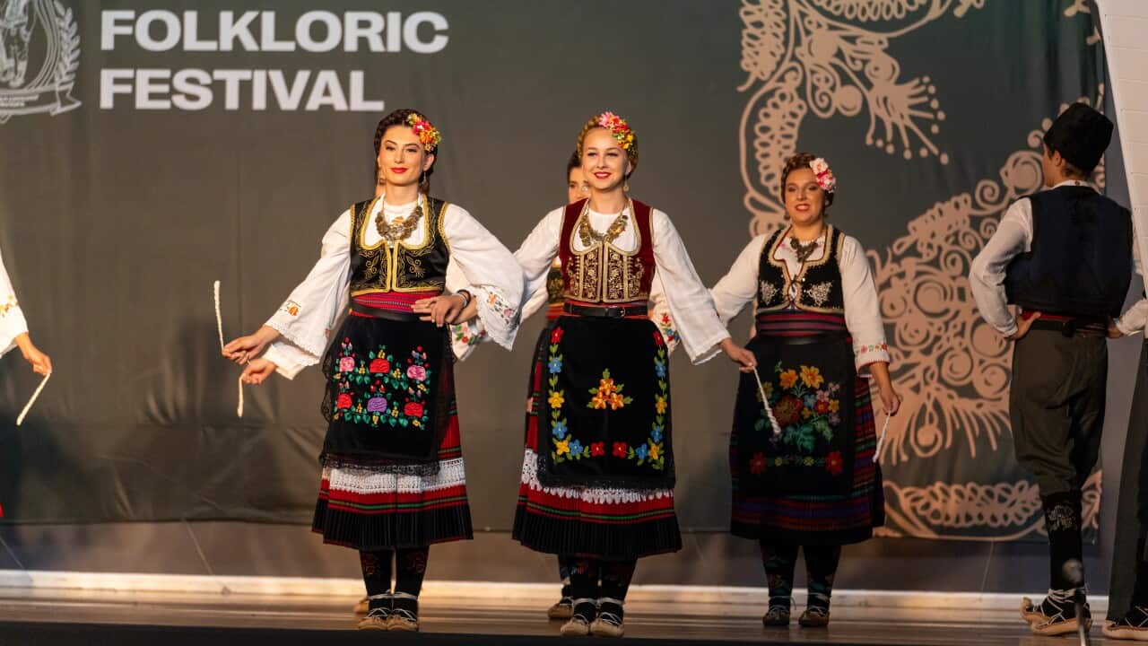 Ravna Gora Bonnyrigg ensemble performs at the 2023 Serbian Folkloric Festival opening night