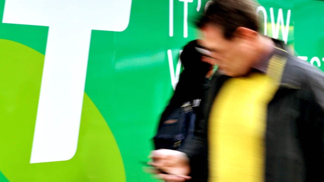 Telstra signage at a store in Sydney