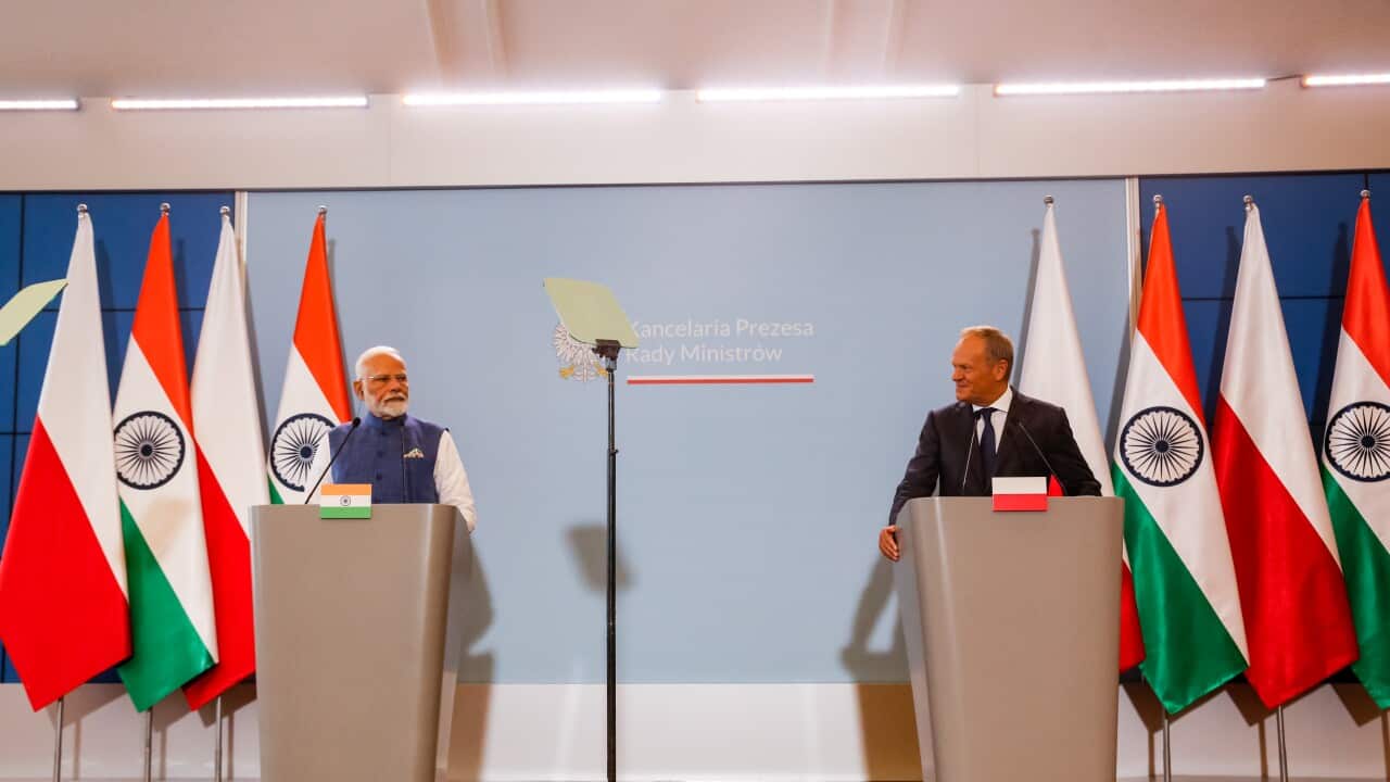 Nerendra Modi in Warsaw, Poland - 22 Aug 2024