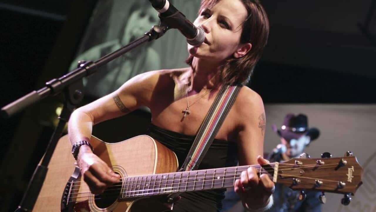 Cranberries lead singer Dolores O'Riordan performing