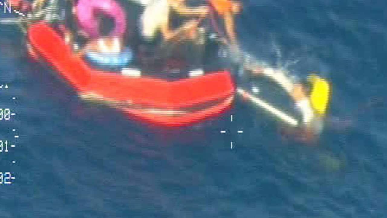 Migrants are rescued after their boat sank
