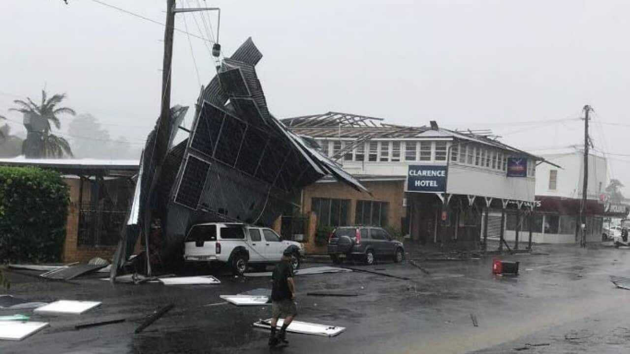 Storm damage warning for Maclean in the Northern Rivers region of NSW.