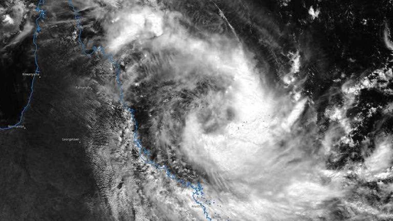 A cyclone image forming off the coast of Queensland