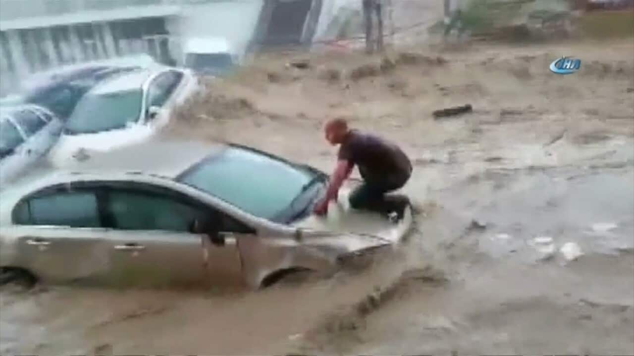 Floods in Ankara, Turkey.