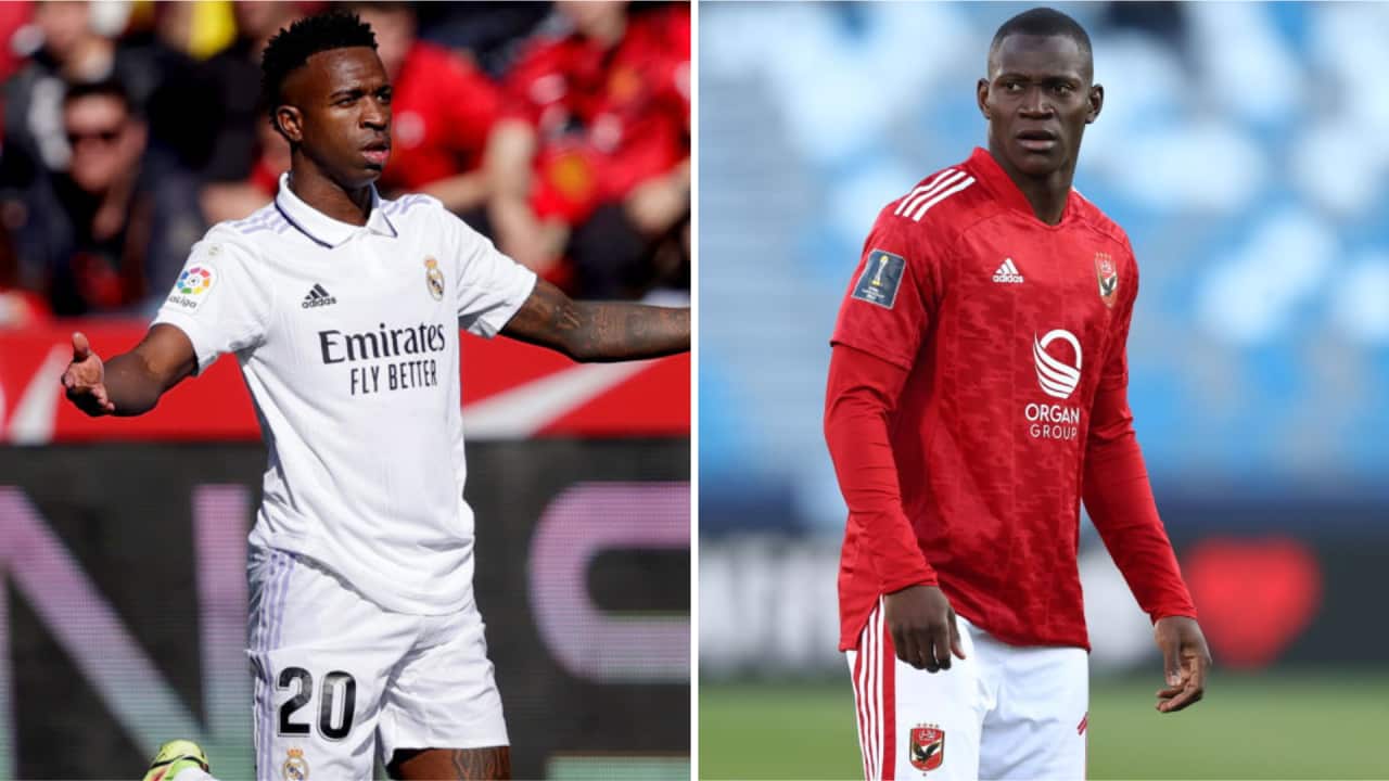 Real Madrid star Vinicius Jr and Aliou Dieng of Al Ahly