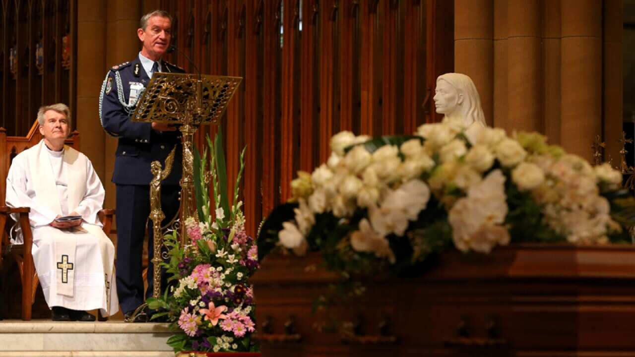 NSW Police Commissioner Andrew Scipione addresses the crowd