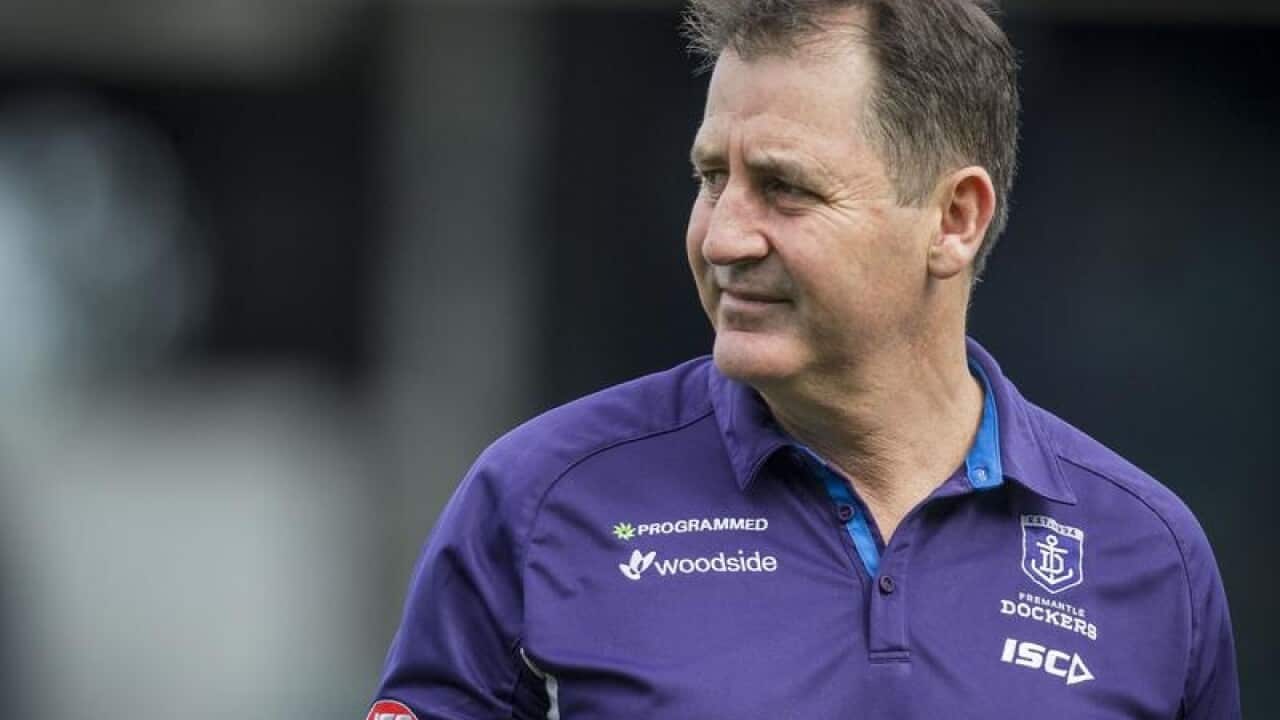 A file image of Fremantle Dockers coach Ross Lyon