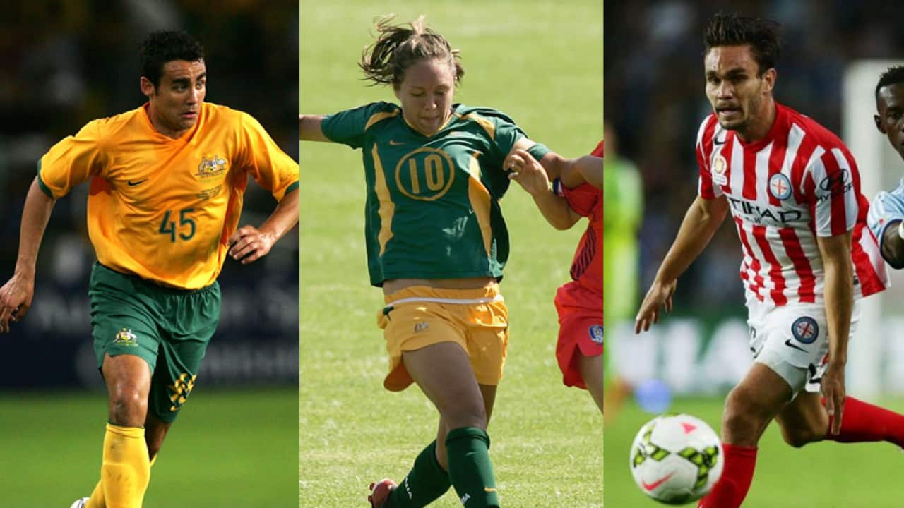 Aboriginal soccer players Travis Dodd Kyah Simon and James Brown