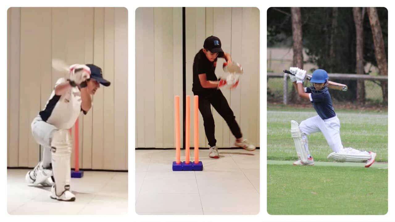 With lessons learned in the living room, 13-year-old Ahmed dreams of the baggy green 