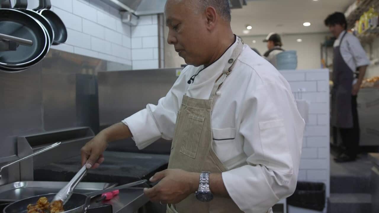 Ashraf Saleh at his new restaurant, COYA