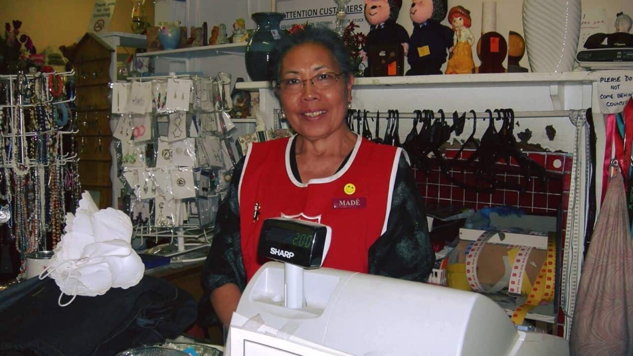 Ni Made Muliari at the Salvation Army store in Ringwood where she volunteers until now - Melbourne 2017. Photo courtesy: Ni Made Muliari.