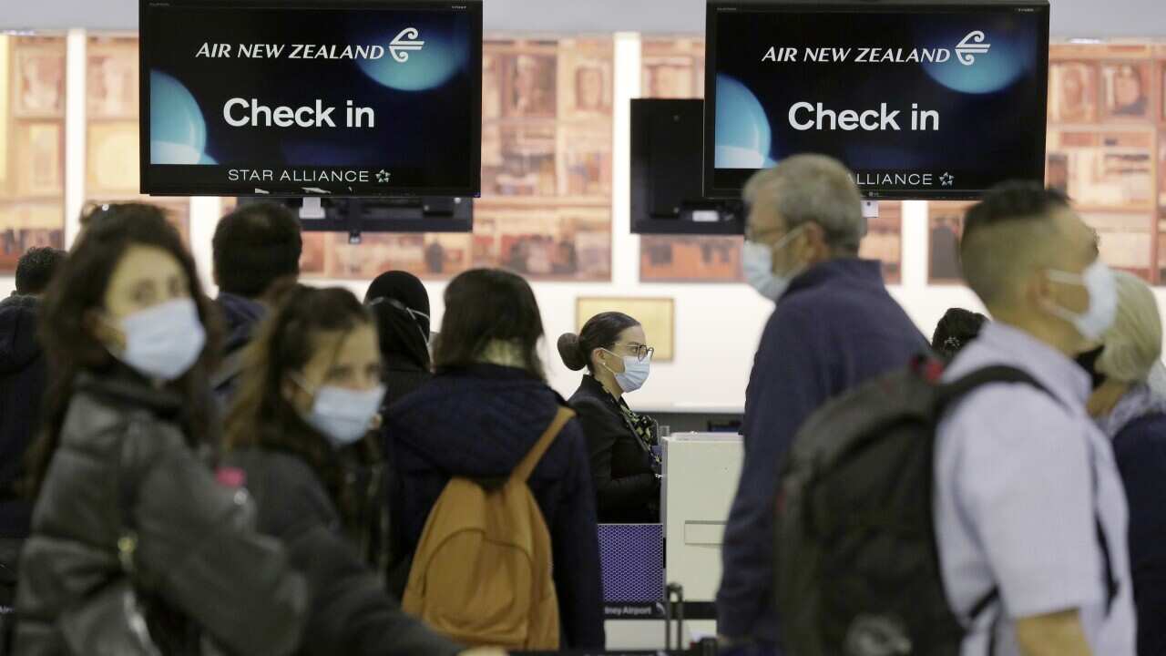 Passengers at Sydney Airport prepare to travel to New Zealand earlier this year.