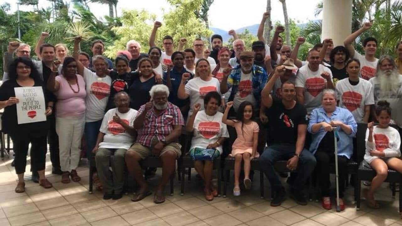 Thomas Mayor with Supporters for the Uluru Statement from the Heart