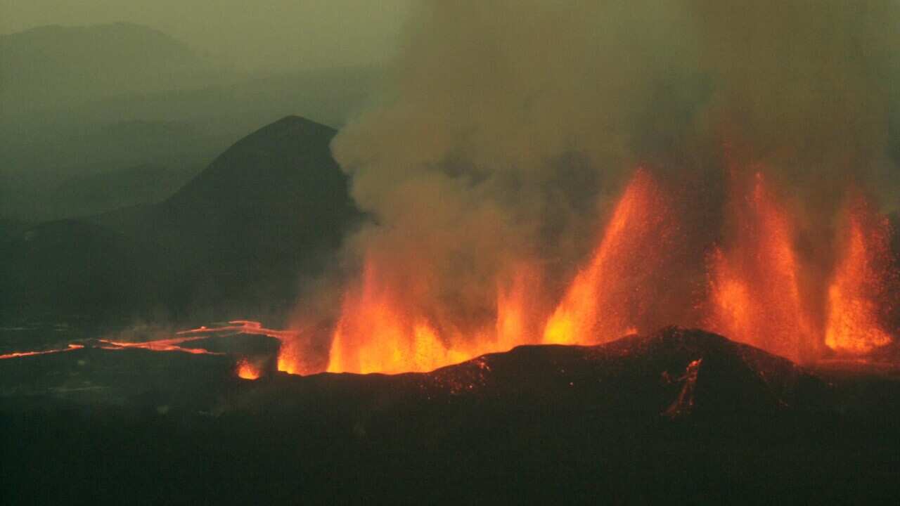 Volcano yalipuka karibu ya mji wa Goma, DR Congo