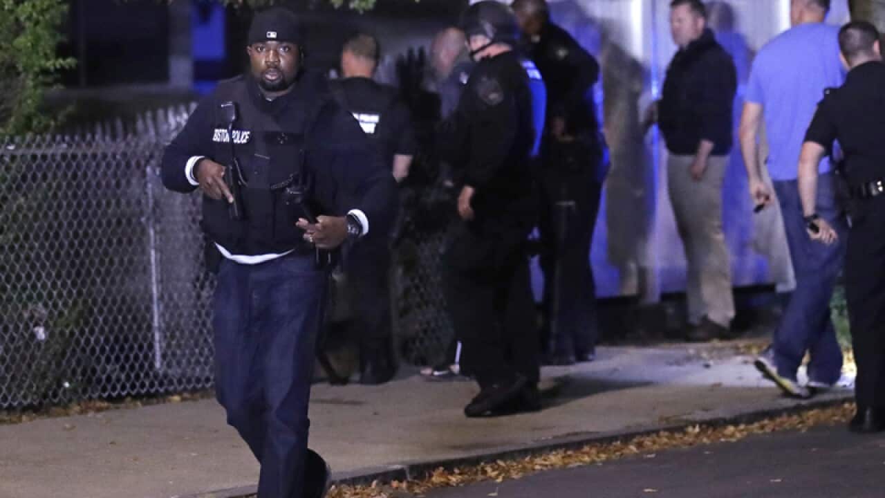 Police search for a suspect