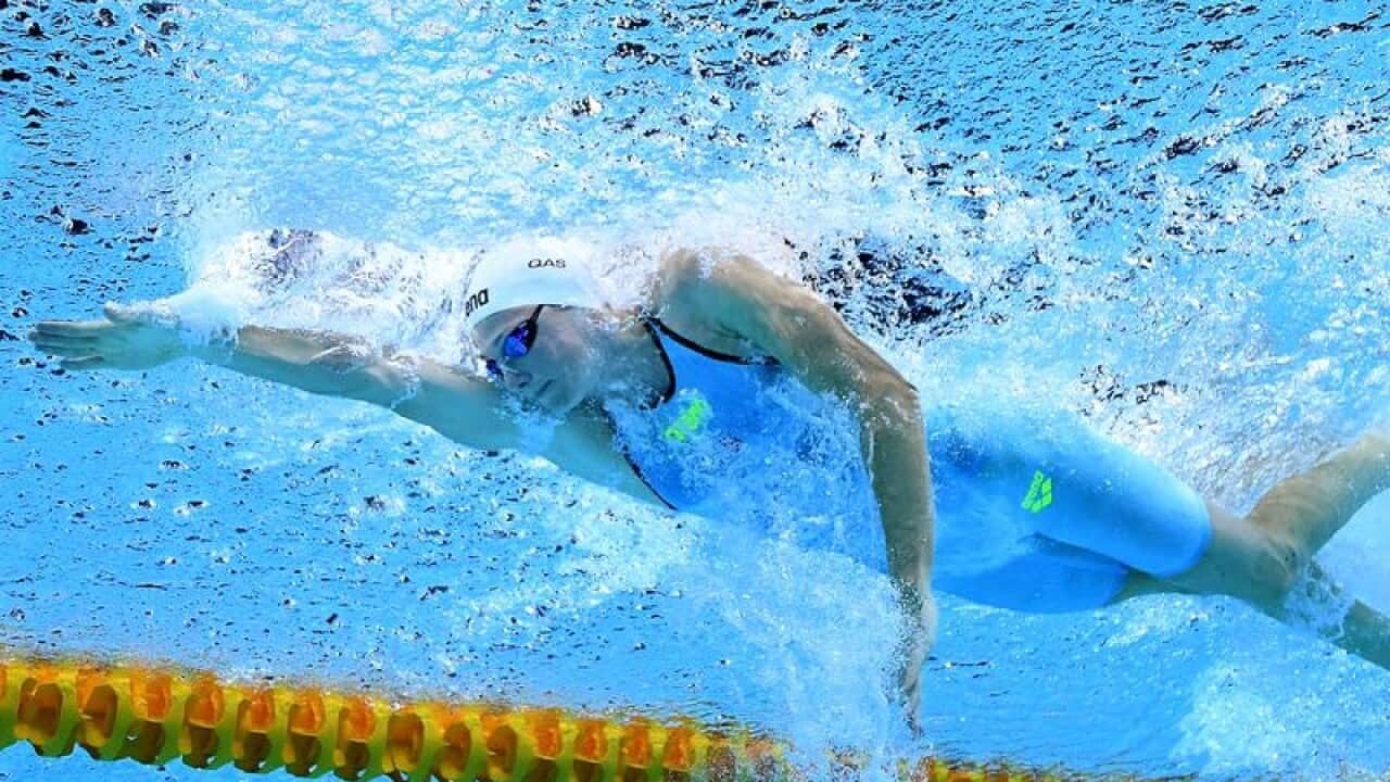 Cate Campbell swims during the Womens 50m Freestyle Final.