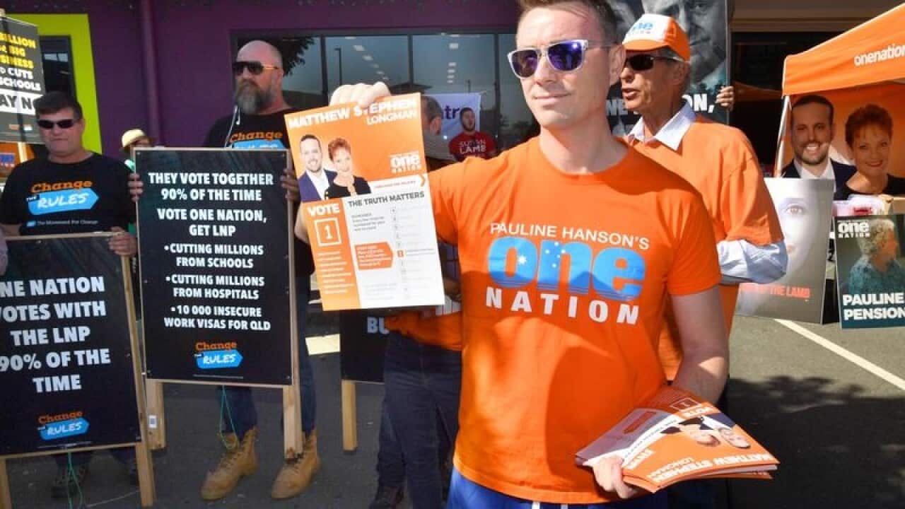 One Nation Chief of Staff James Ashby (front)