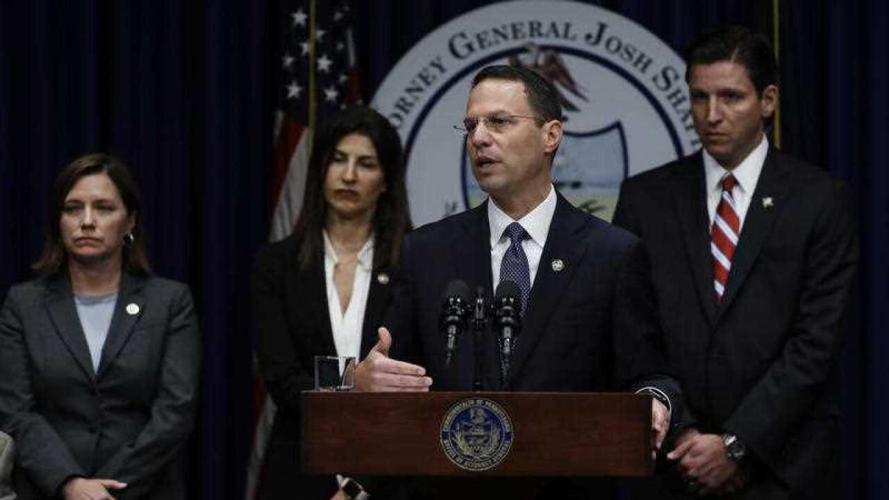Pennsylvania Attorney General Josh Shapiro speaks during a news conference at the Pennsylvania Capitol