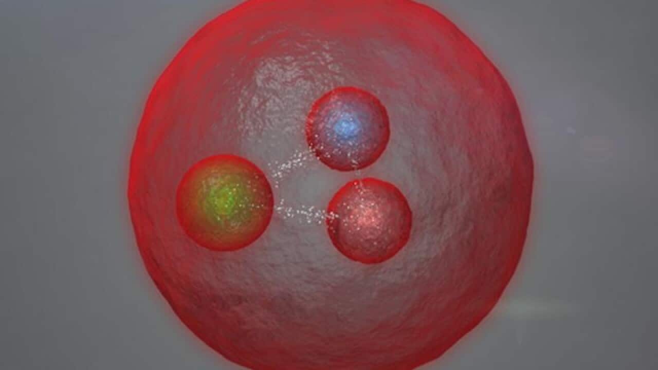 An artist's conception of a new subatomic particle