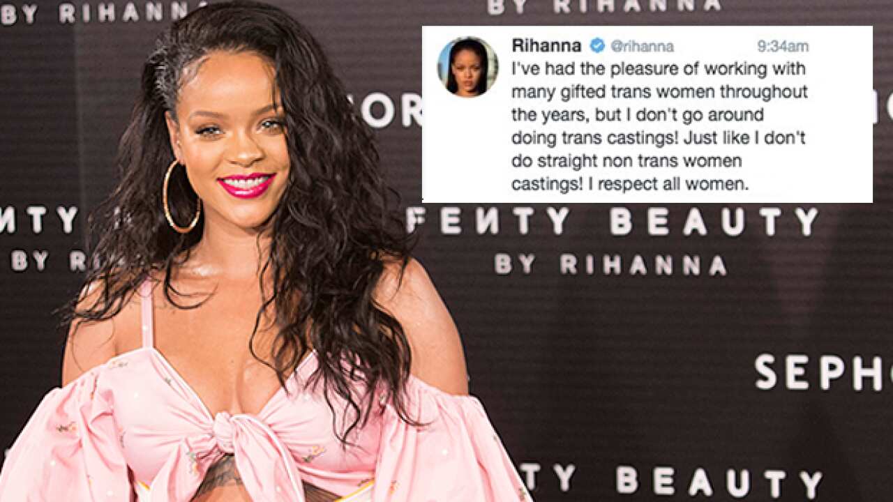 Rihanna says it isn't fair to transgender people to be relied upon as convenient marketing tools.