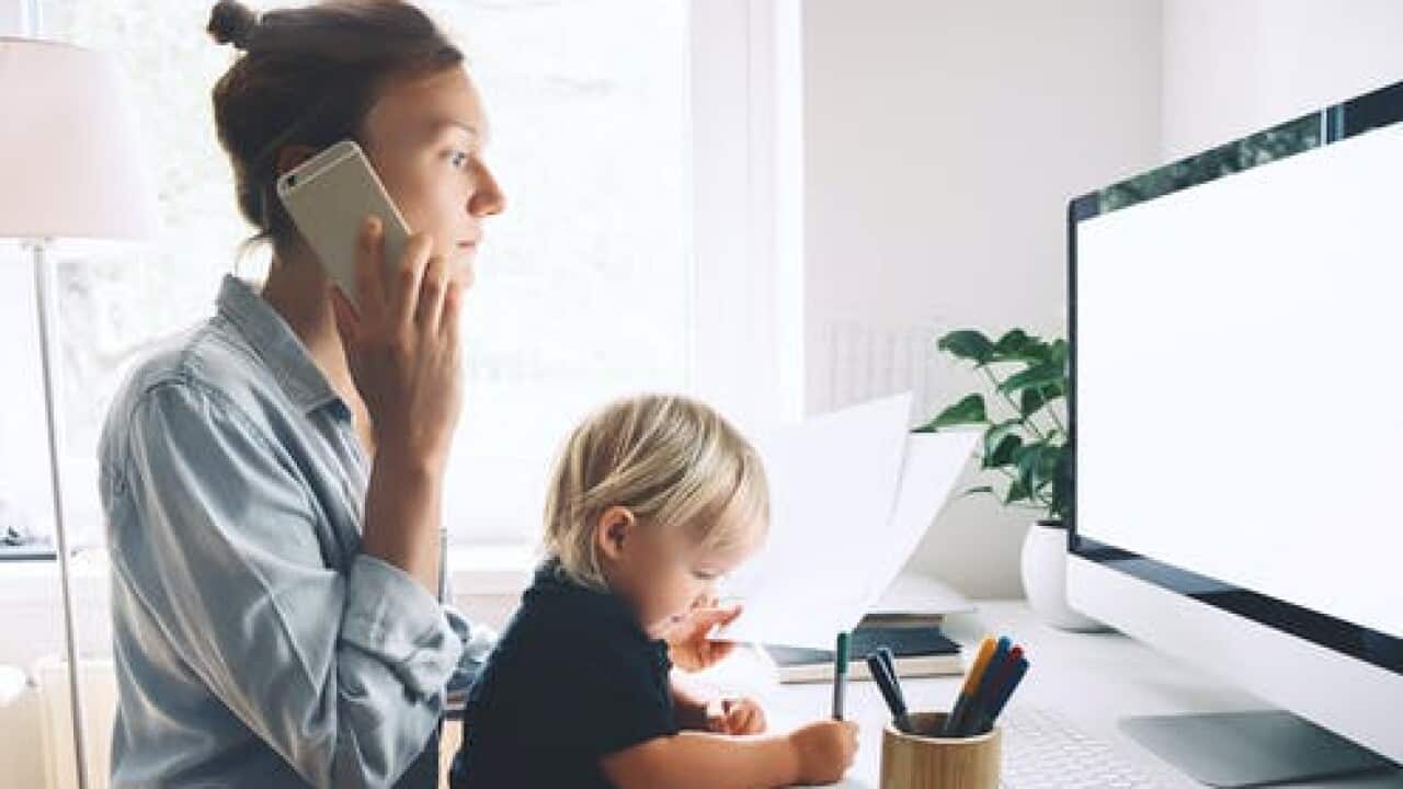 Mum working from home