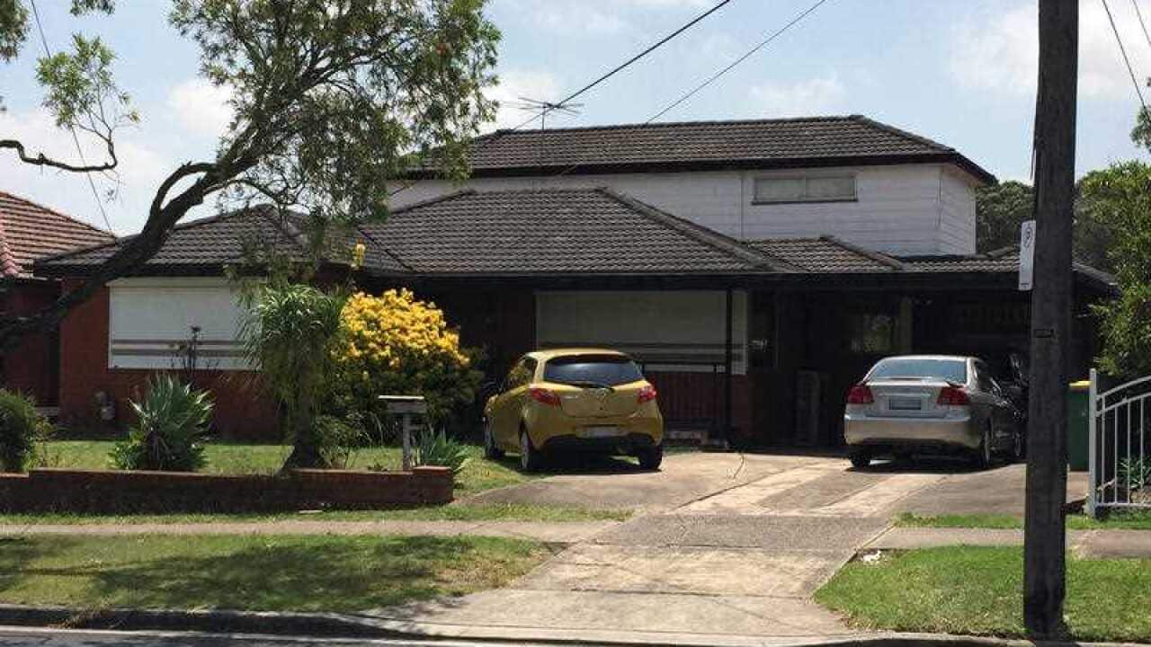 A house raided by police on Denman Street at Georges Hall, Sydney