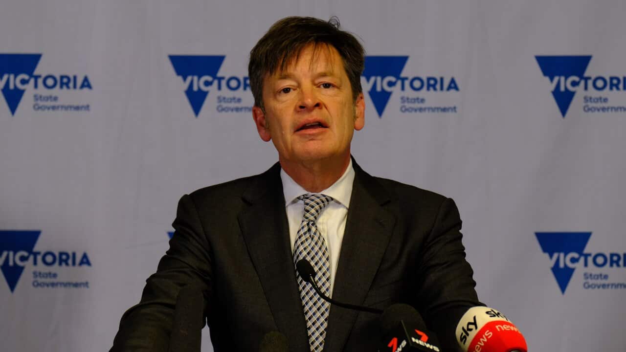 Former Victorian Minister for Disability, Ageing and Carers Luke Donnellan speaks to the media during a press conference in Melbourne, Monday, June 7, 2021.