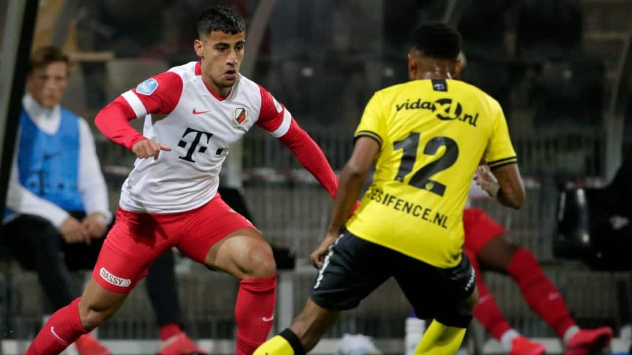 Daniel Arzani in action for FC Utrecht during an Eredivisie match against VVV Venlo