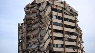 A destroyed building.