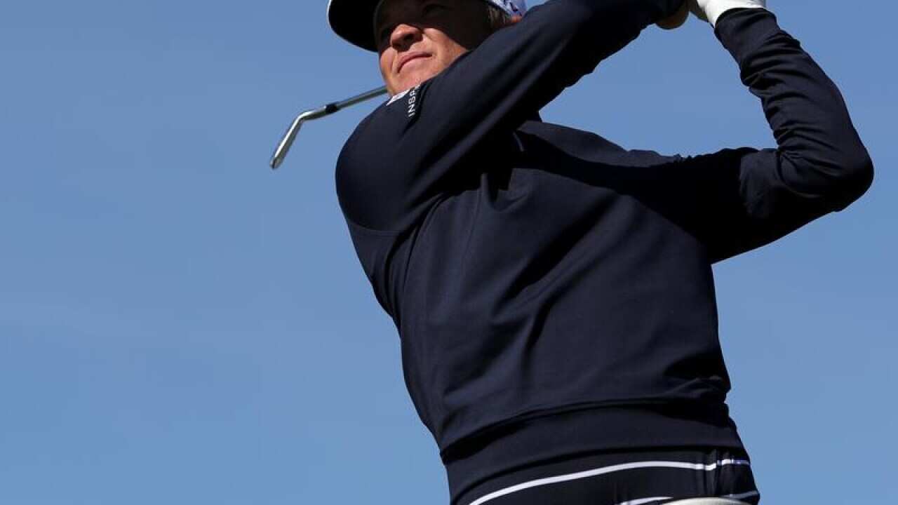 Australia's Matt Jones tees off on the third hole