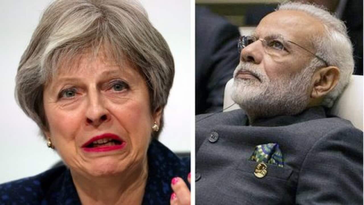 Teresa May - Narendra Modi