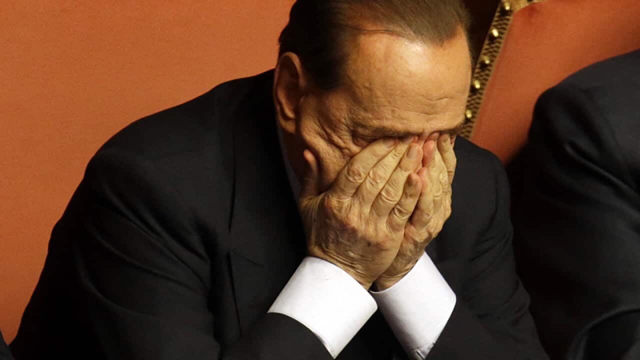 Silvio Berlusconi at the Senate, in Rome