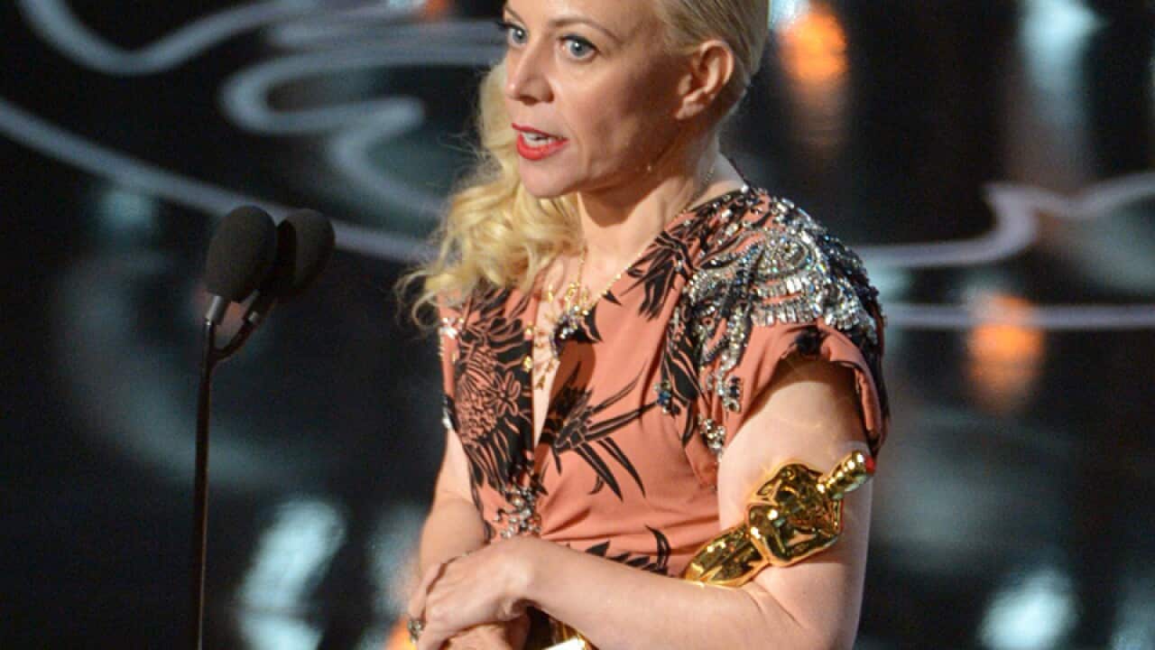 Catherine Martin accepts the award for best costume design