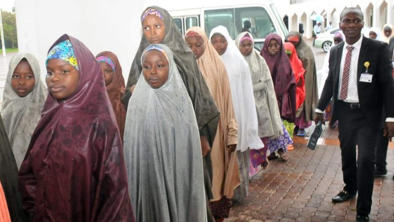 Some of the released Dapchi school girls
