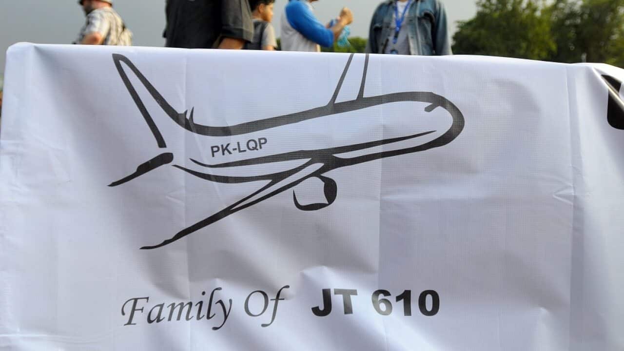 December 2018: The family of the victims of the Lion Air JT 610 held an action in Jakarta.