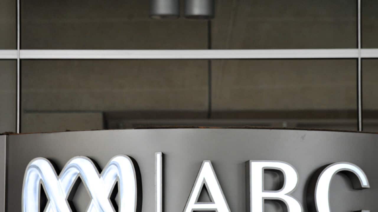 Signage outside the ABC offices in Sydney