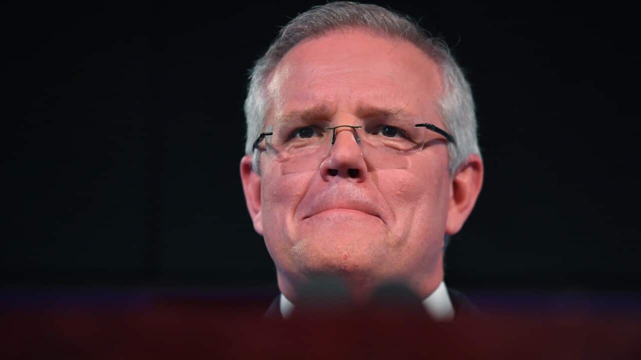 Prime Minister Scott Morrison delivers a speech at the National Press Club in Canberra, Wednesday, January 29, 2020. (AAP Image/Mick Tsikas) NO ARCHIVING