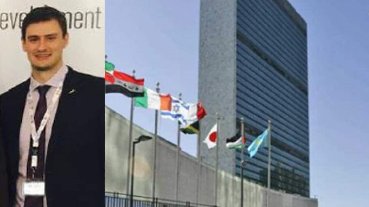 Composite image: Australian Julian Simpson who dies in New York