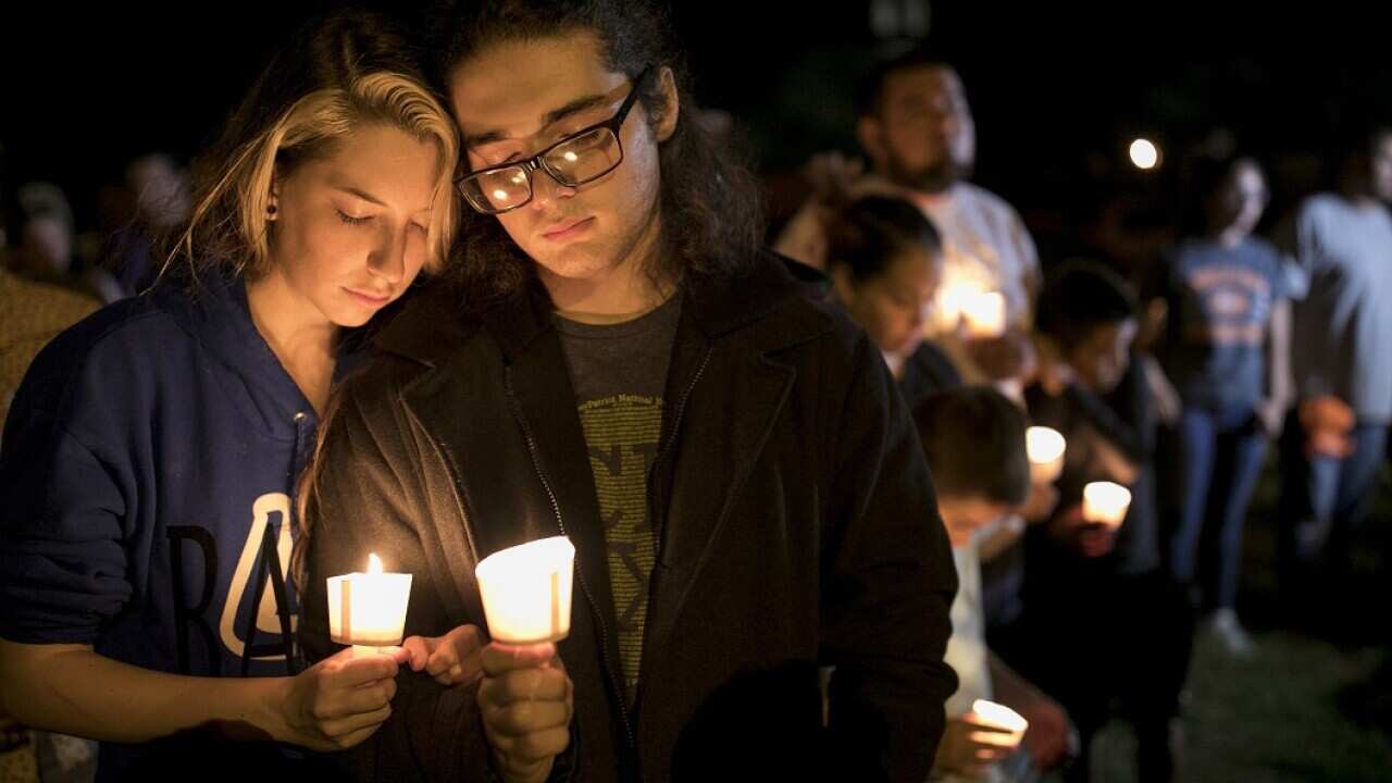 Vigils are being held at the First Baptist Church in Sutherland Springs in Texas after a gunman fired inside the church killing 26.