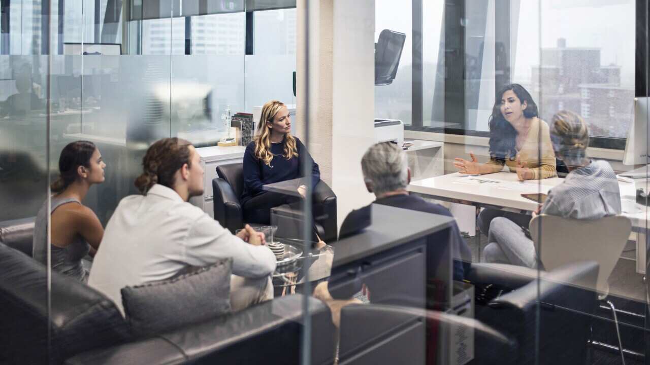 Group of business people on a meeting
