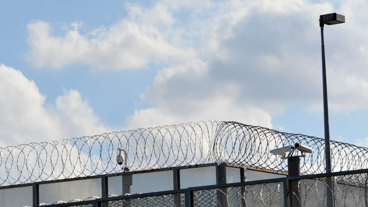 The perimeter fence at a jail