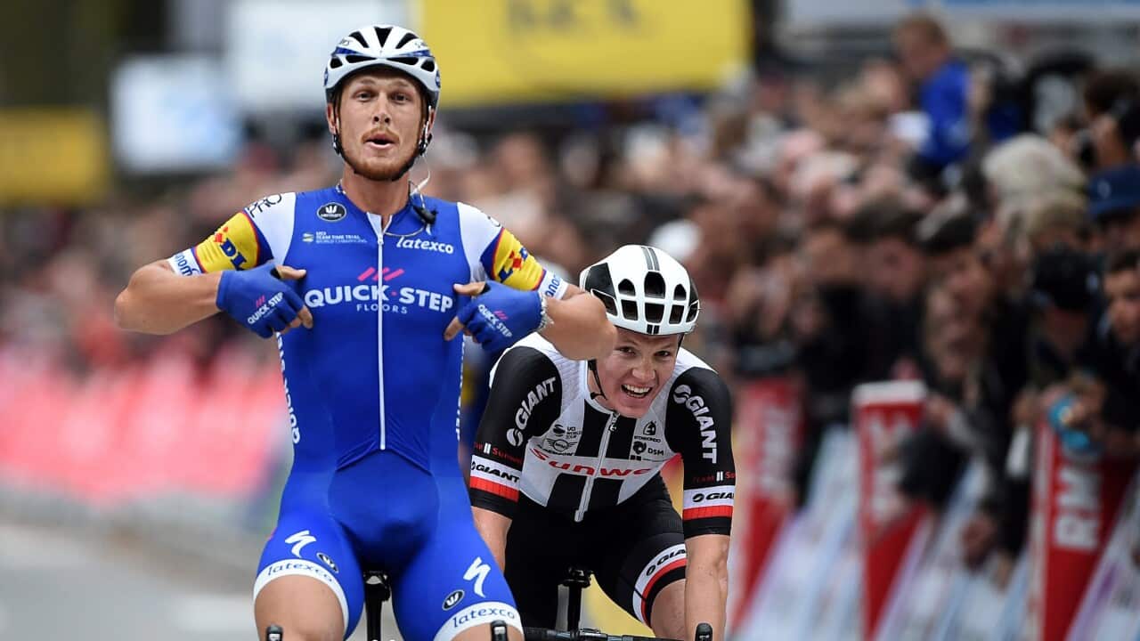 Matteo Trentin tops off a successful season at Paris-Tours
