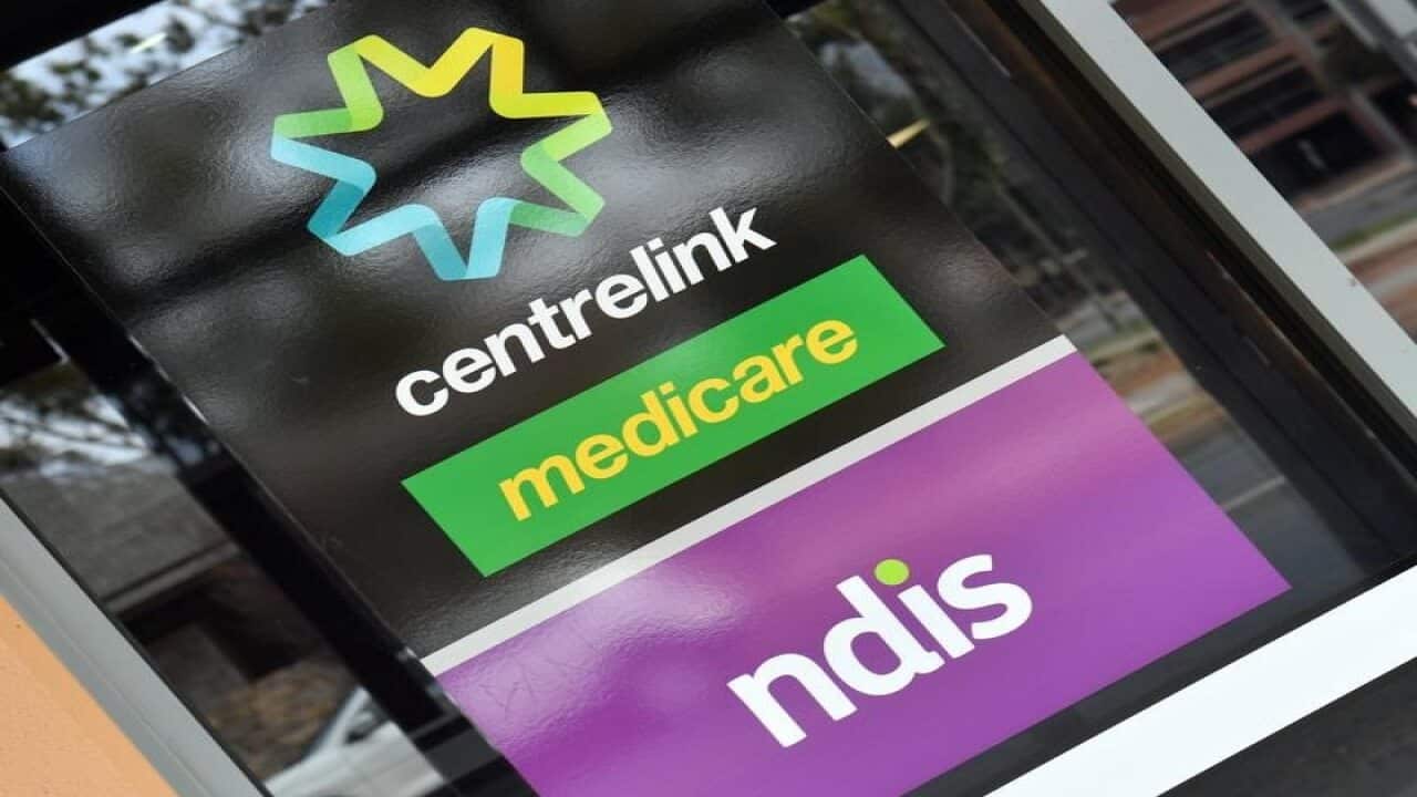 A Centrelink and NDIS sign.