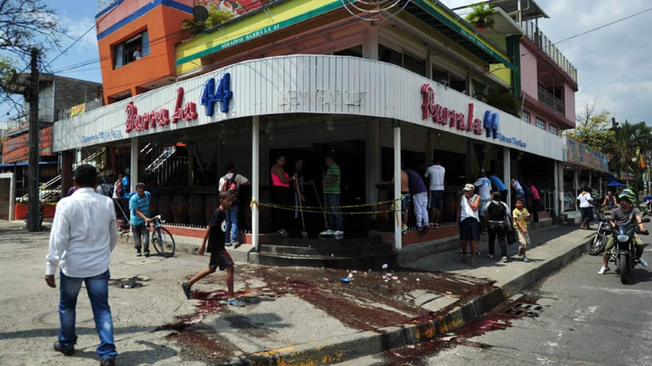 A Colombian bar where a shooting occurred