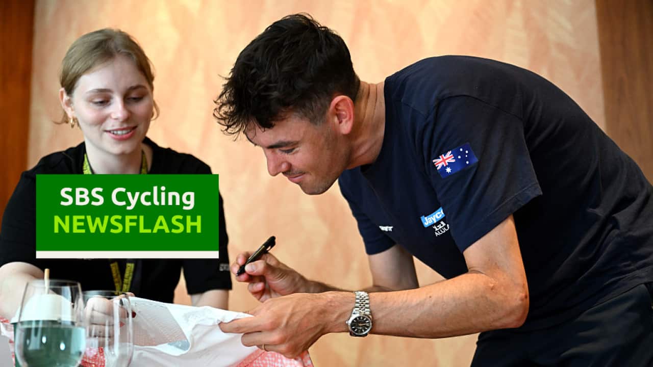 Ben O'Connor of Australia and and Team Jayco Alula prior to the 4th Tour de France EFGH Singapore 2025 on November 01, 2025 in Singapore. (Photo by Szymon Gruchalski/Getty Images)