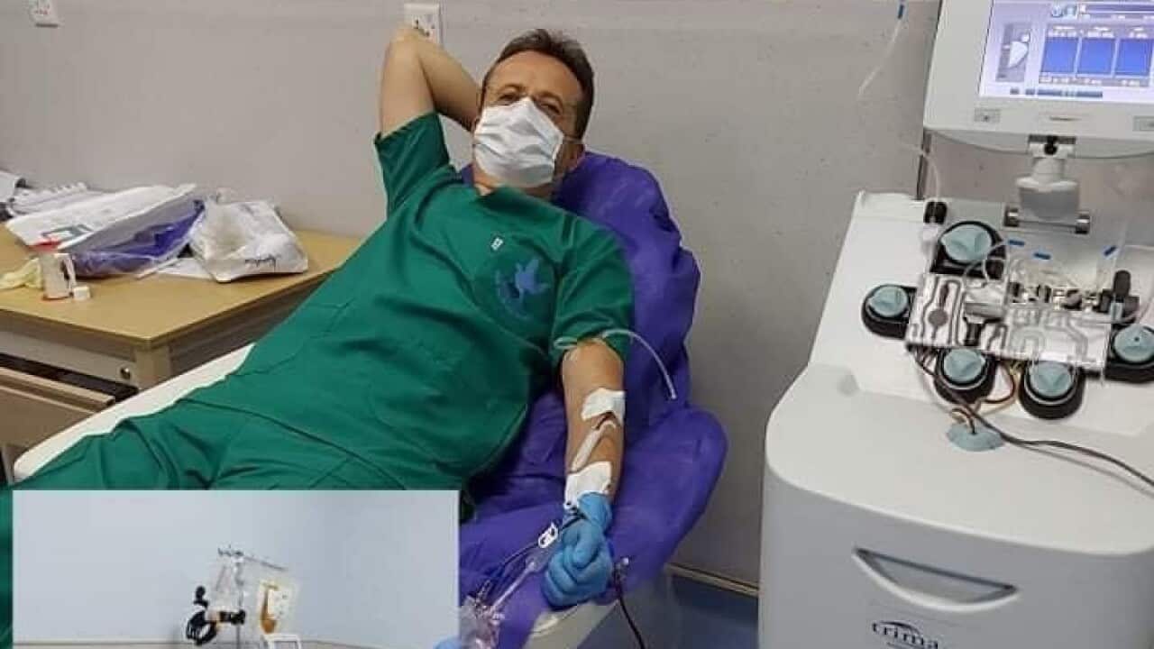Doctor donate his blood plasma