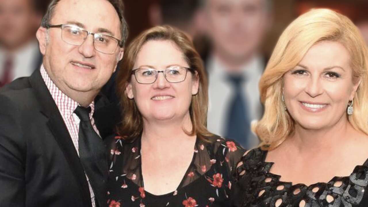 Dianne and Luka Jurcevic with Kolinda Grabar Kitarovic, former Croatian president.